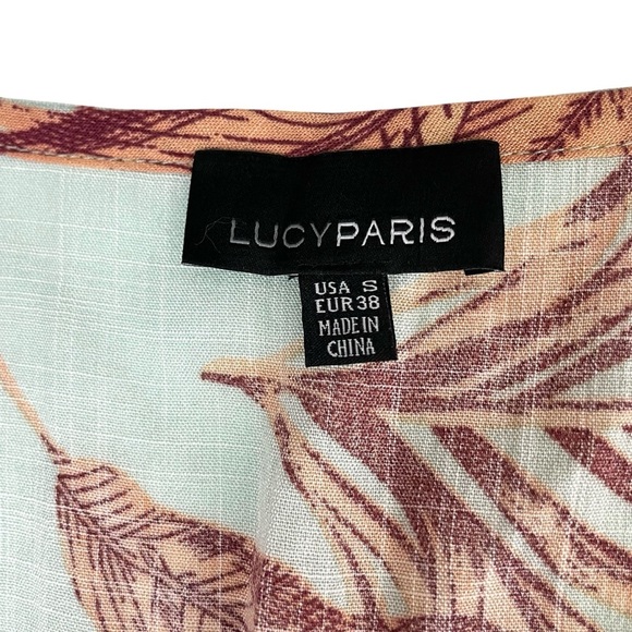 Lucy Paris Palm Leaf Dress Cutout Midi Small - Picture 5 of 13